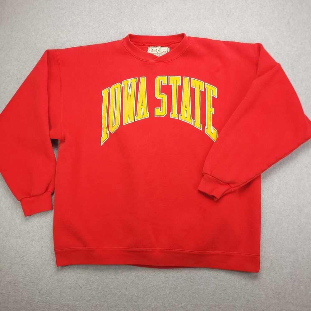 Vintage‎ Galt Sand Sweatshirt Men's L Iowa State Cyclones Red Crewneck  USA Made